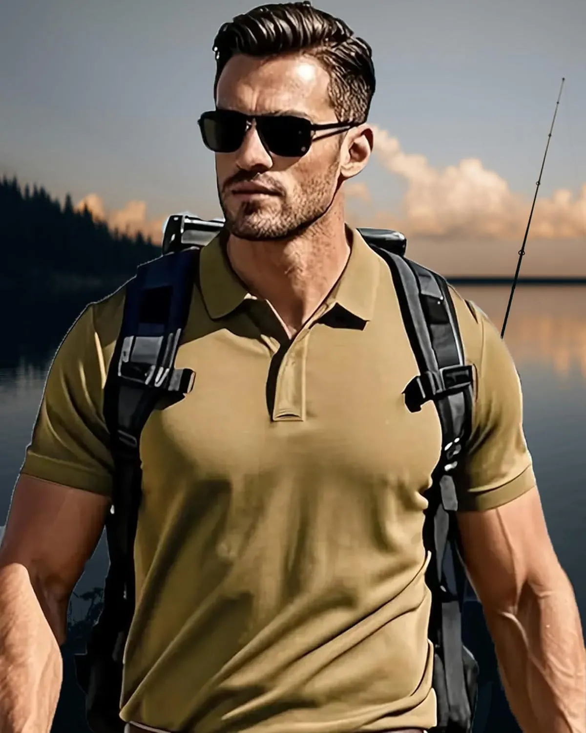 3 Pack Mens Polo Shirts Quick Dry Performance Short Sleeve Lightweight Golf Tactical Shirts Casual Collared T-Shirt
