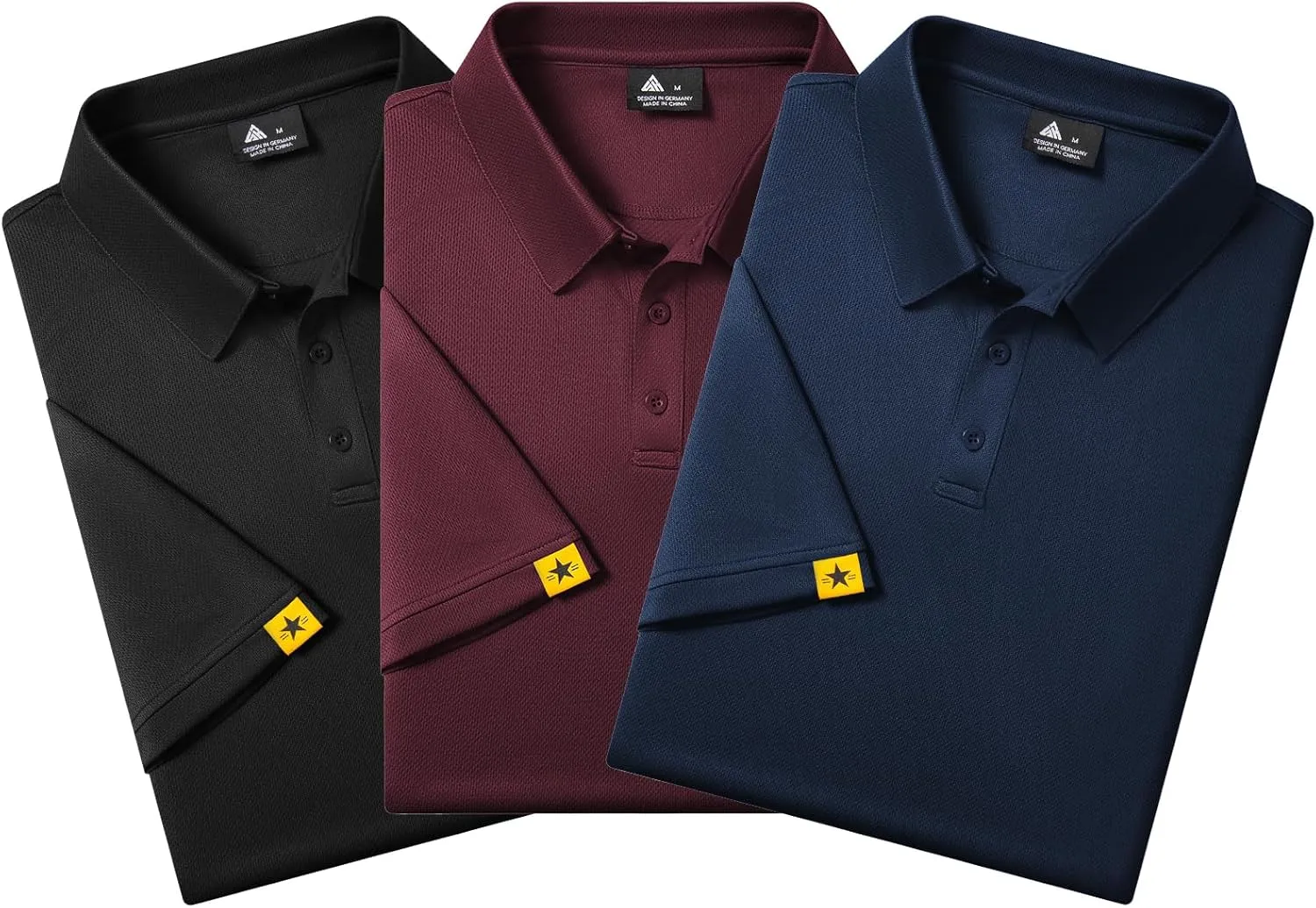3 Pack Polo Shirts for Men Short Sleeve Moisture-Wicking Golf Shirts Athletic Casual Collared T-Shirt