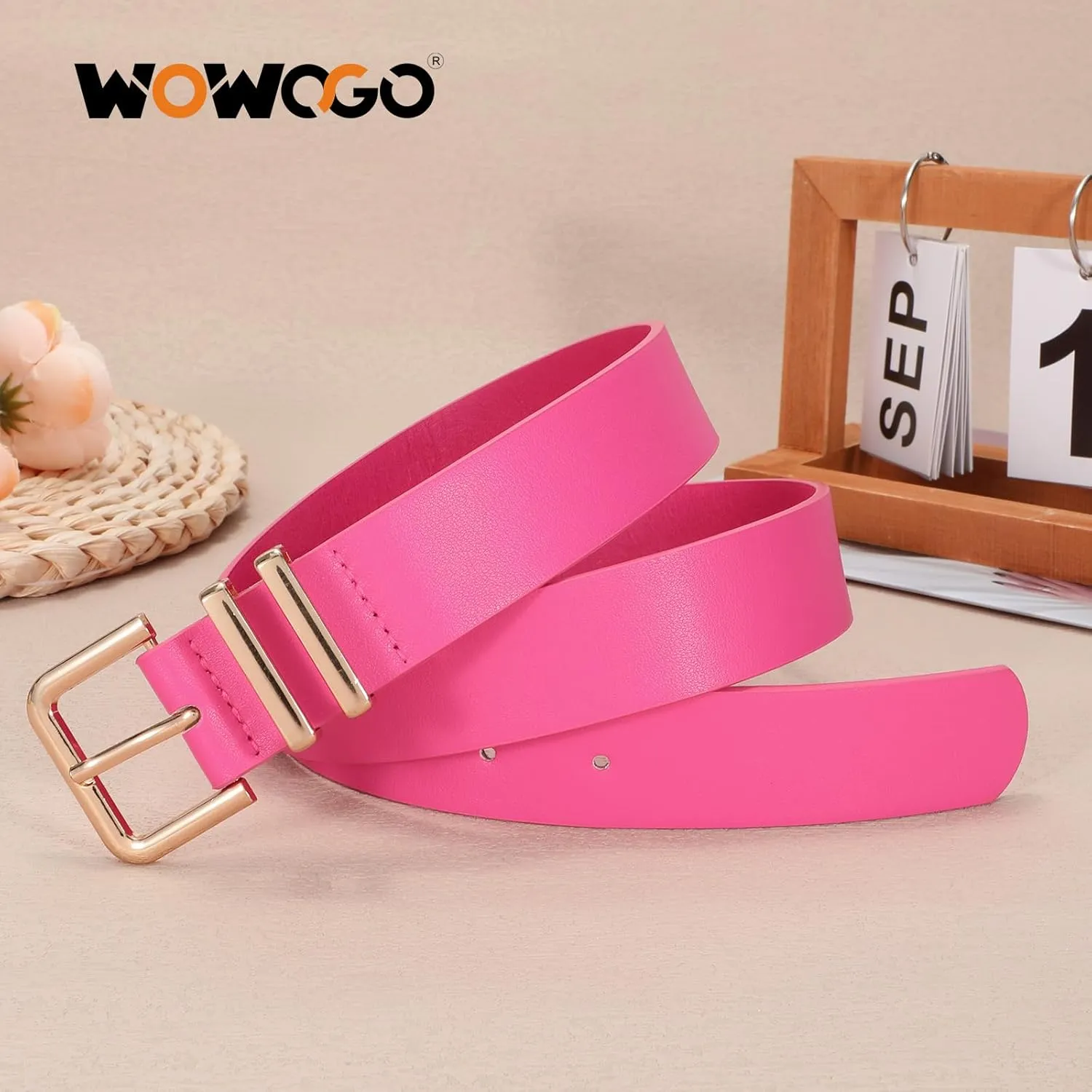 3 Pack Women Leather Belt for Jeans Dresses Pants Fashion Ladies Waist Belts with Gold Silver Buckle