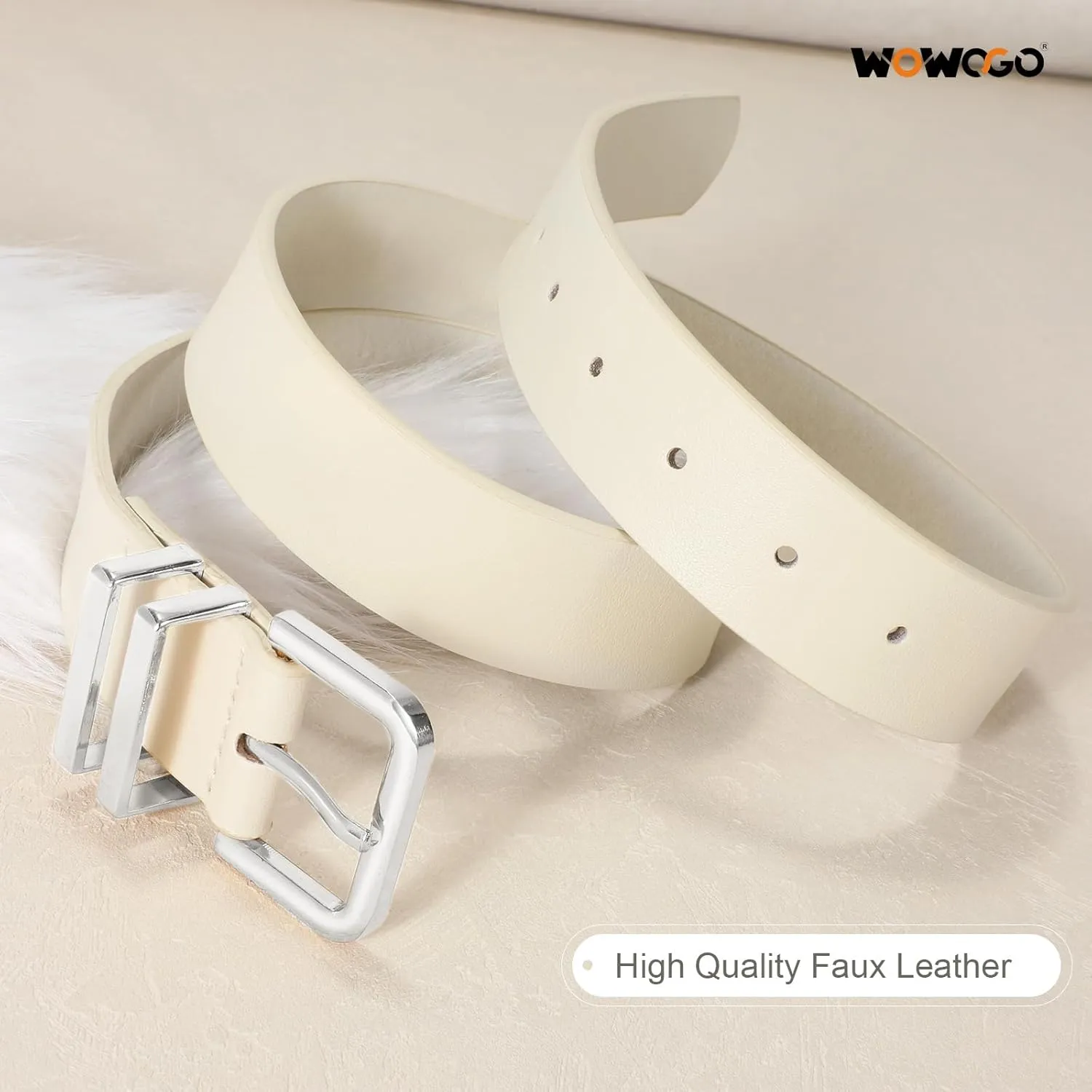 3 Pack Women Leather Belt for Jeans Dresses Pants Fashion Ladies Waist Belts with Gold Silver Buckle