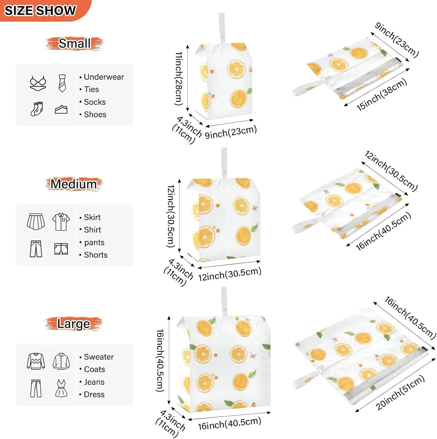 3 Set Travel Packing Cubes For Suitcases, Cute Kumquat Fruit White, Stackable, Garment Bag Closet Storage, Luggage Space Saver, Organizadores De Maletas Para