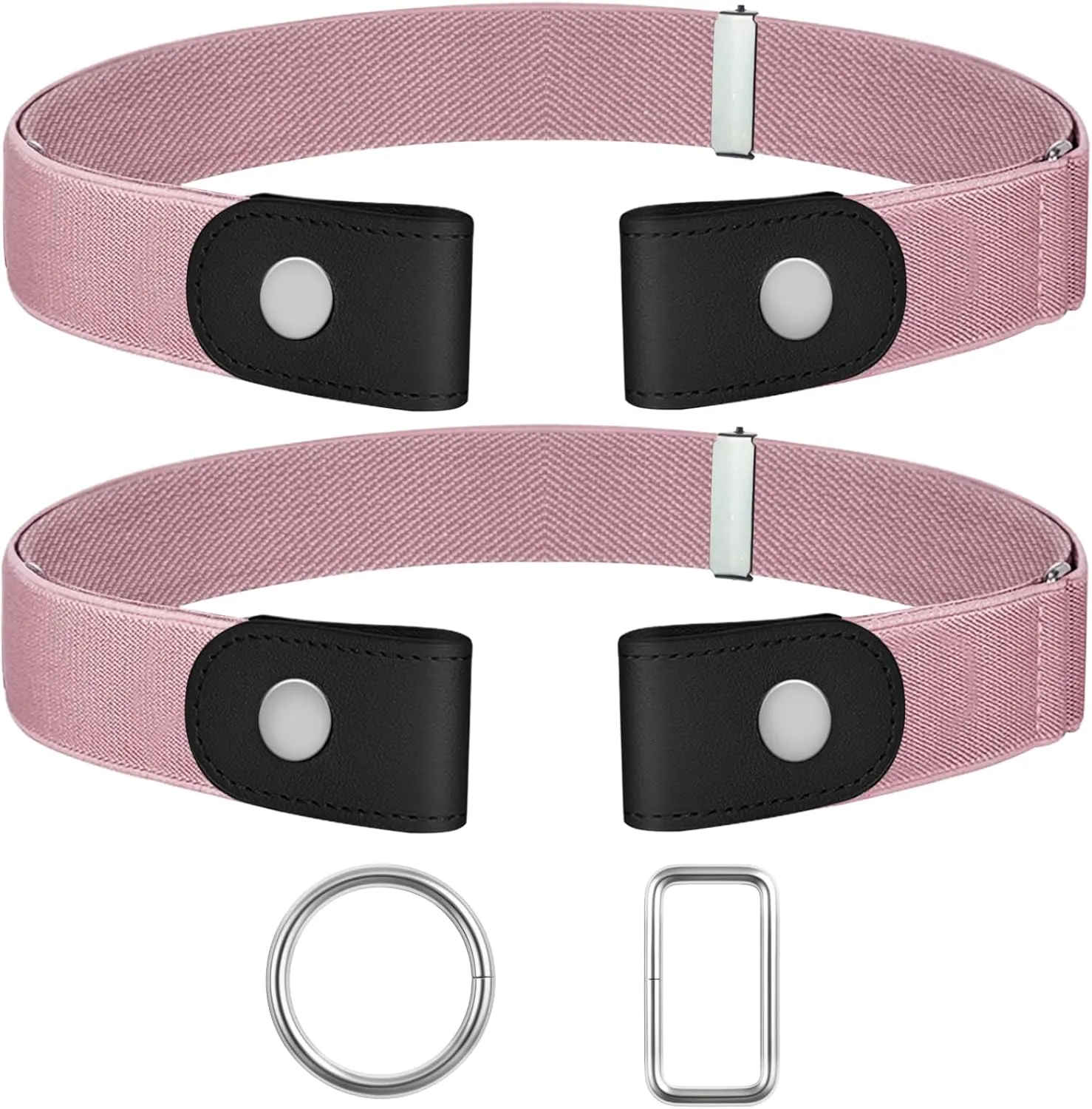4 PcsNo Buckle Stretch Belt for Women and Men Elastic Waist Belt Invisible Belts for Jeans Pants