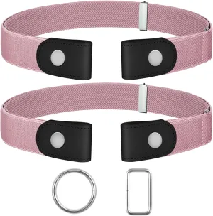 4 PcsNo Buckle Stretch Belt for Women and Men Elastic Waist Belt Invisible Belts for Jeans Pants