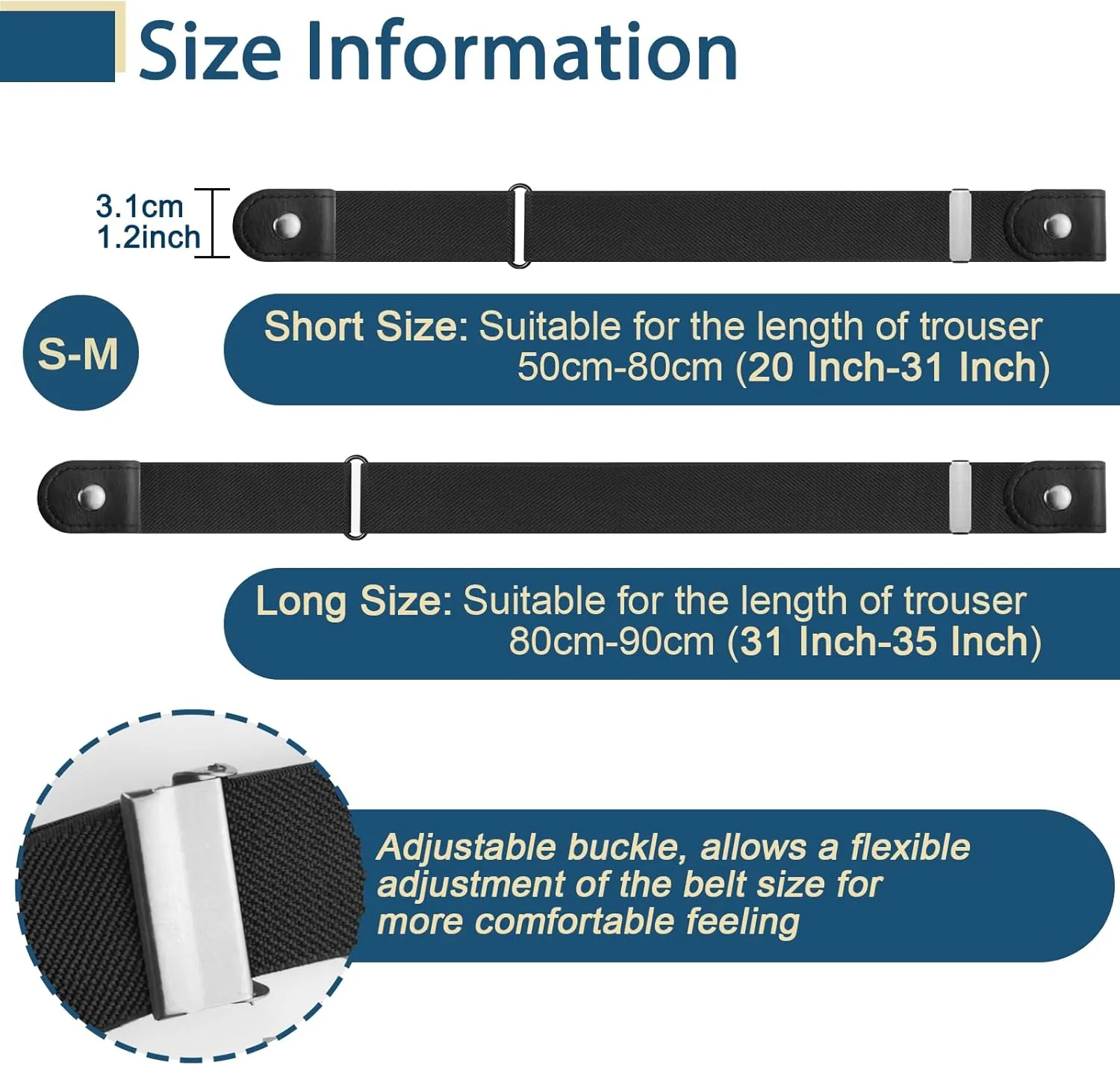 4 PcsNo Buckle Stretch Belt for Women and Men Elastic Waist Belt Invisible Belts for Jeans Pants