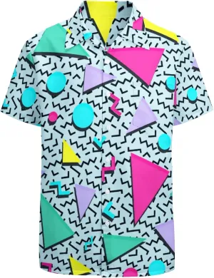 80s 90s Hawaiian Shirts for Men Vintage Button Down Short Sleeve Shirt, 80s Outfit Party Disco Beach Shirts