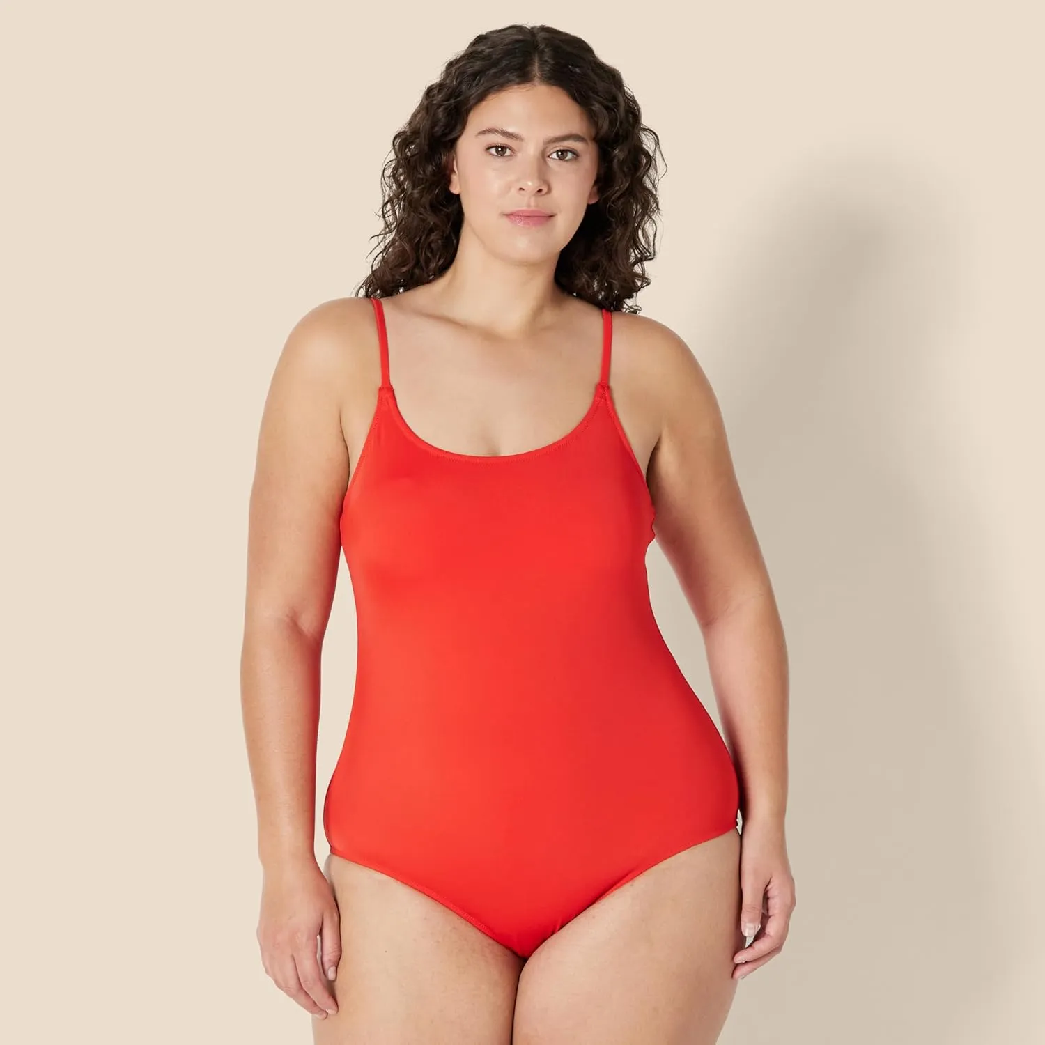 Amazon Essentials Women's Thin Strap one-Piece Swimsuit