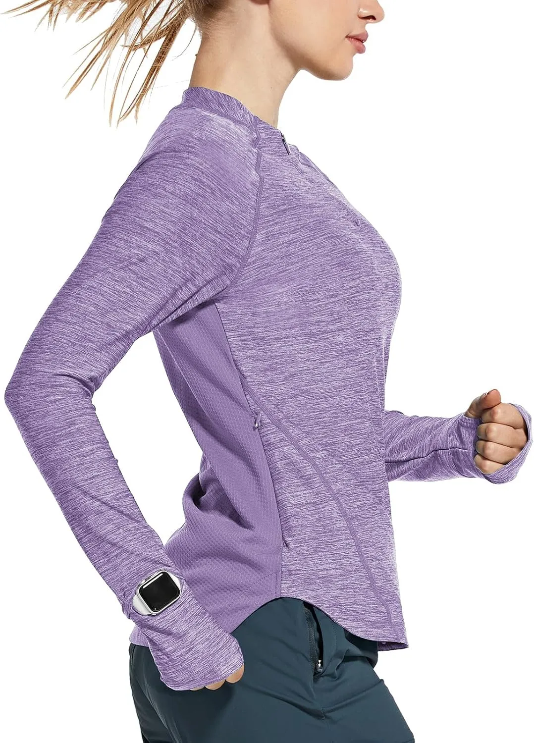 baleaf Women's Long Sleeve Running Shirts Quick Dry Lightweight Pullover Workout Tops Athletic T-Shirts Moisture Wicking