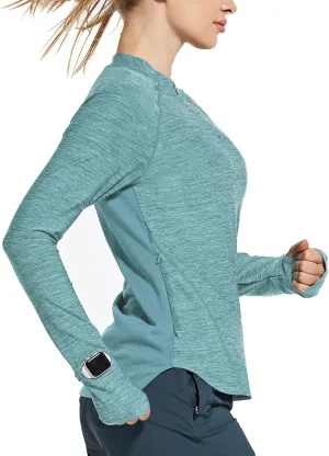 baleaf Women's Long Sleeve Running Shirts Quick Dry Lightweight Pullover Workout Tops Athletic T-Shirts Moisture Wicking