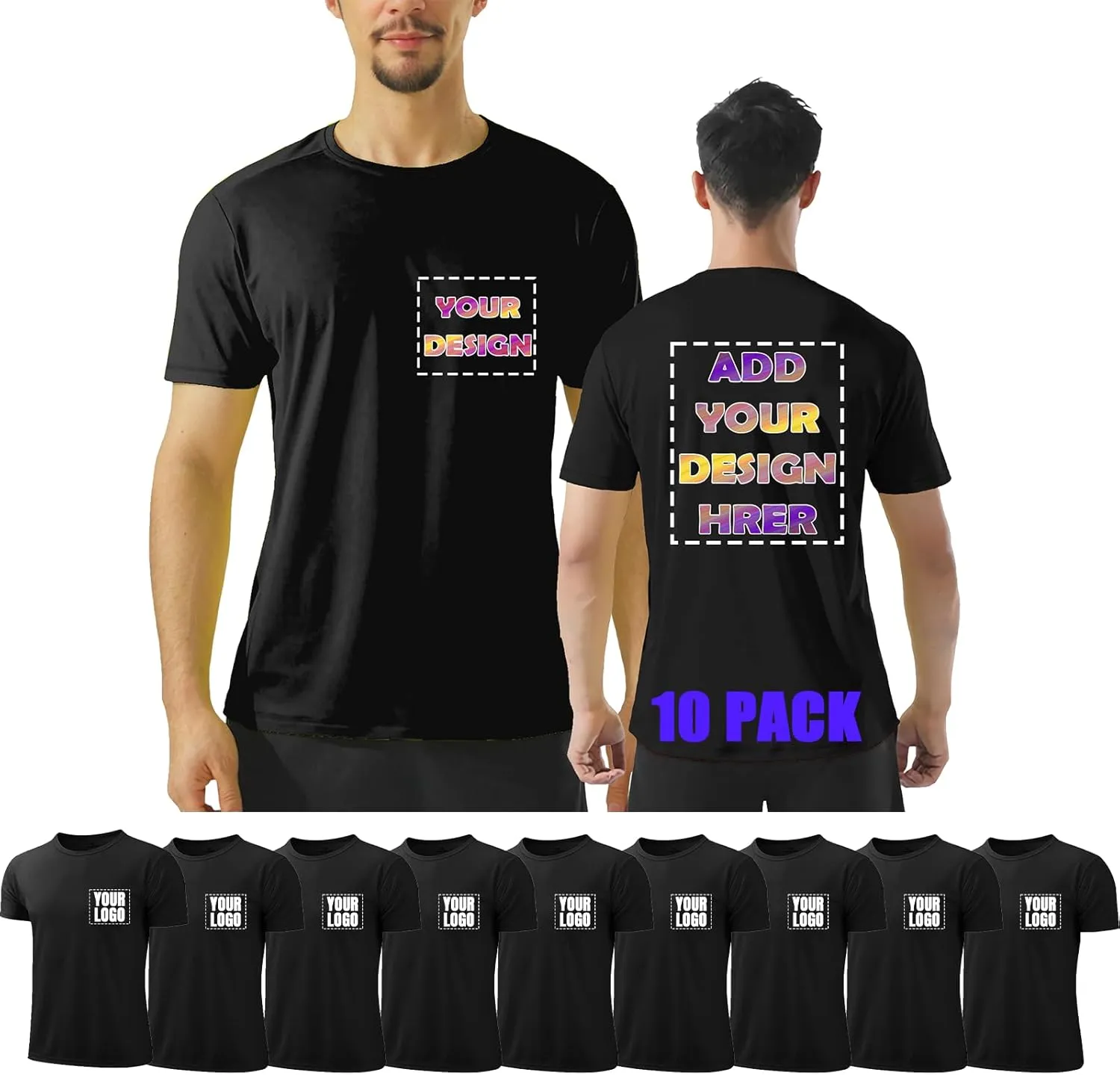 BeautyWill Custom Logo Mens T-Shirts Dry Fit Flourescent Work Shirts Athletic Construction Outdoor Activewear for Men