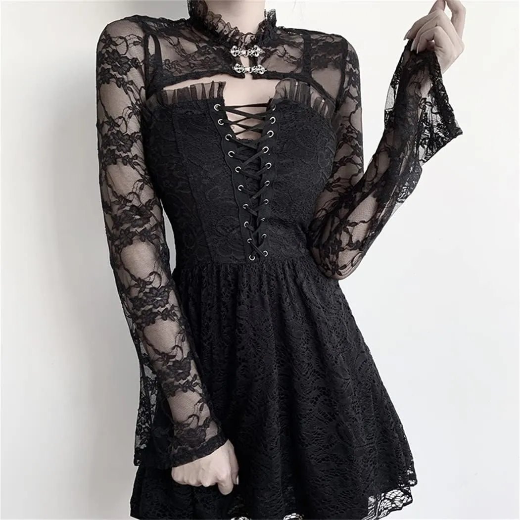 Bolero Shrug Top Trad Goth Black Shawls and Wraps for Evening Dresses Short Cardigan