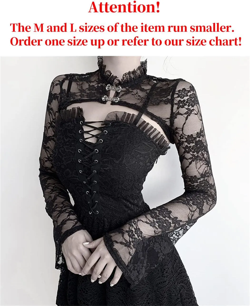 Bolero Shrug Top Trad Goth Black Shawls and Wraps for Evening Dresses Short Cardigan