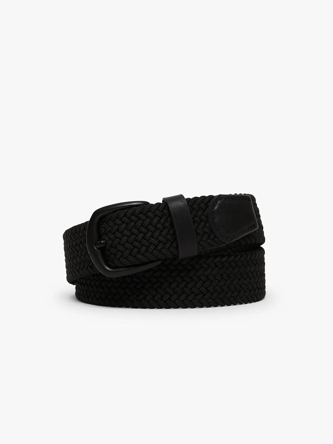 Braided Elastic Belt - Black