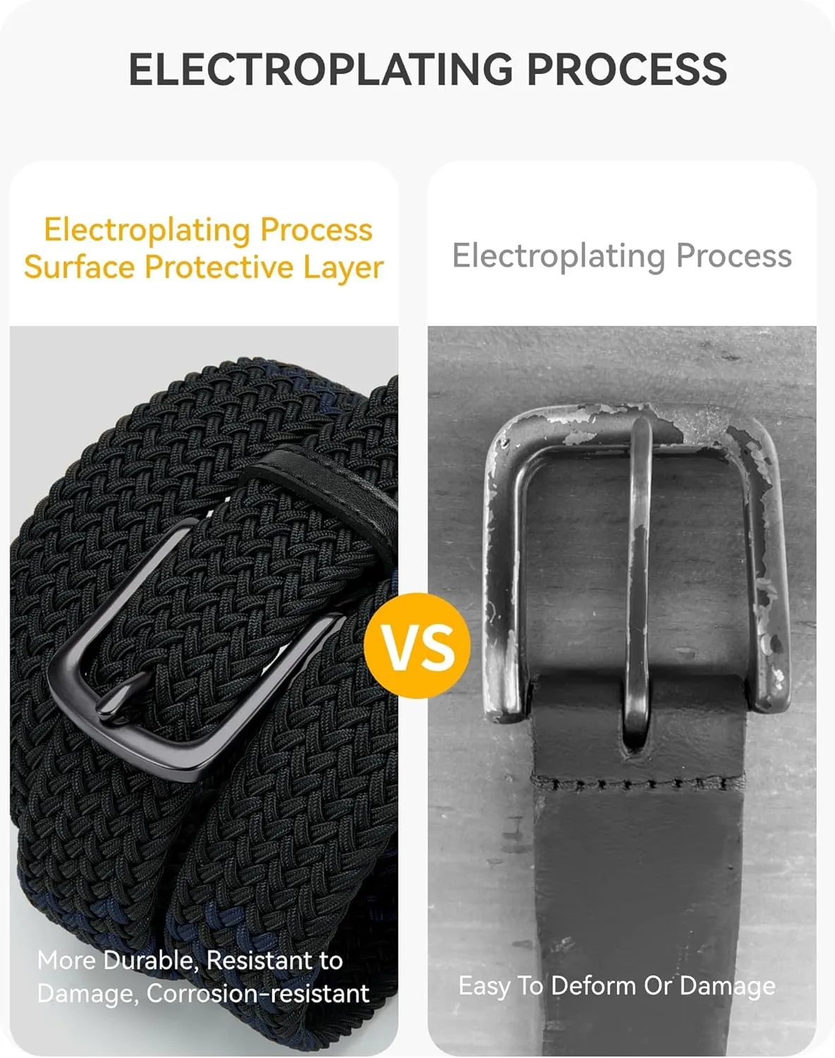 CHAOREN Stretch Belts for Men - Braided Elastic Golf Belt for Men 1 3/8"- Gift for Casual Jeans Shorts