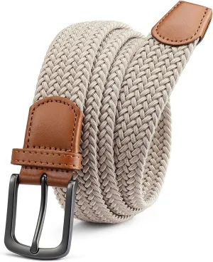 CHAOREN Stretch Belts for Men - Braided Elastic Golf Belt for Men 1 3/8"- Gift for Casual Jeans Shorts