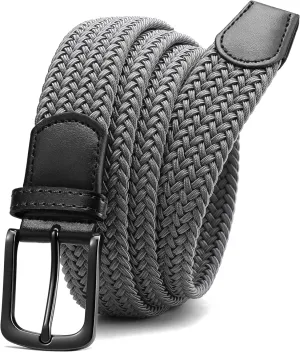 CHAOREN Stretch Belts for Men - Braided Elastic Golf Belt for Men 1 3/8"- Gift for Casual Jeans Shorts