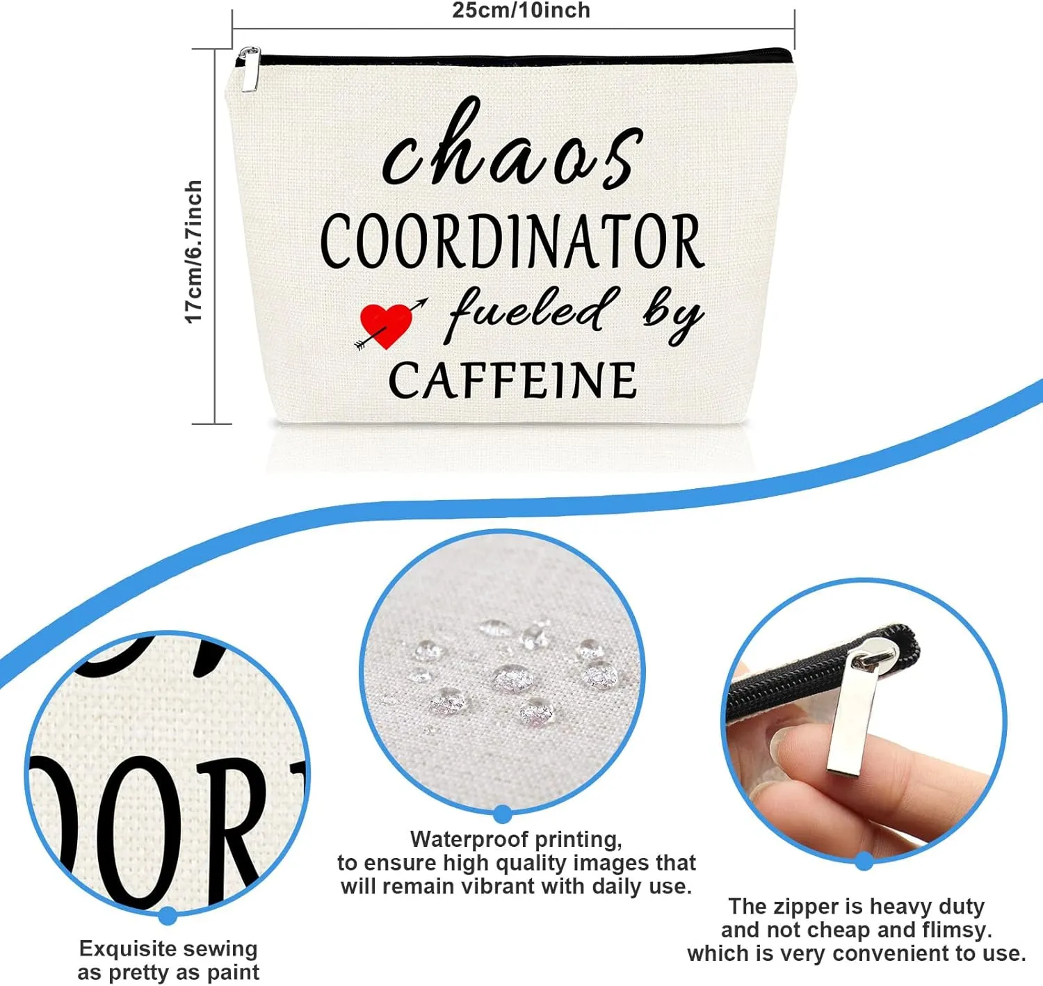 Chaos Coordinator Gifts for Women Makeup Cosmetic Bag Appreciation Gifts for Mom Grandma Christmas Birthday Present for Her Boss Mom Sister Teacher Coworkers Wife Makeup Pouch Case Toiletry Bag