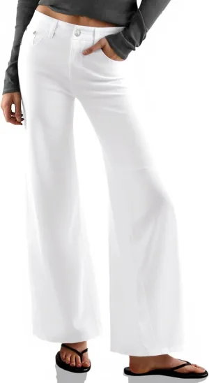Cicy Bell Womens Baggy Bell Bottom Jeans High Waisted Flare Barrel Wide Leg Stretchy Denim Pants