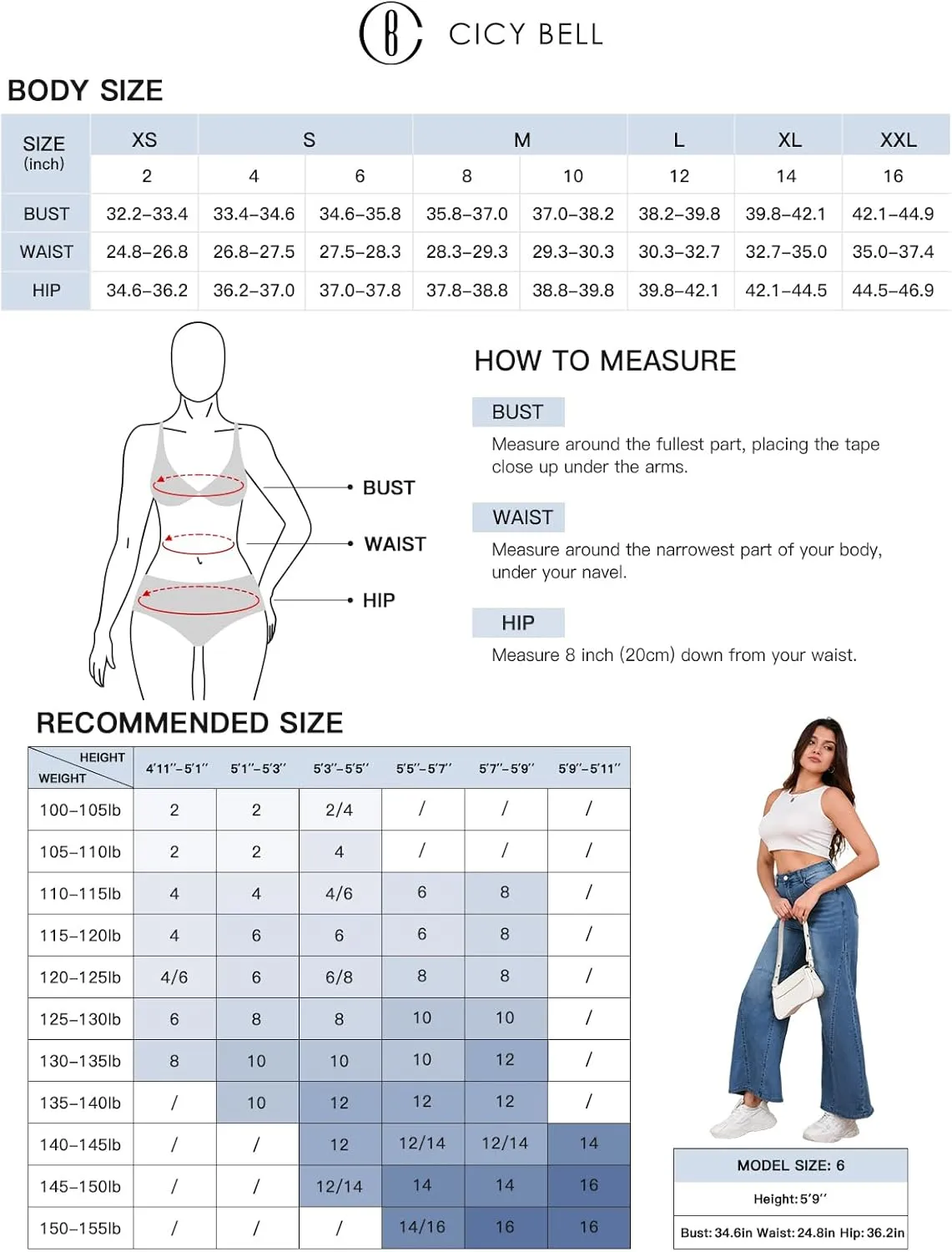 Cicy Bell Womens Baggy Bell Bottom Jeans High Waisted Flare Barrel Wide Leg Stretchy Denim Pants