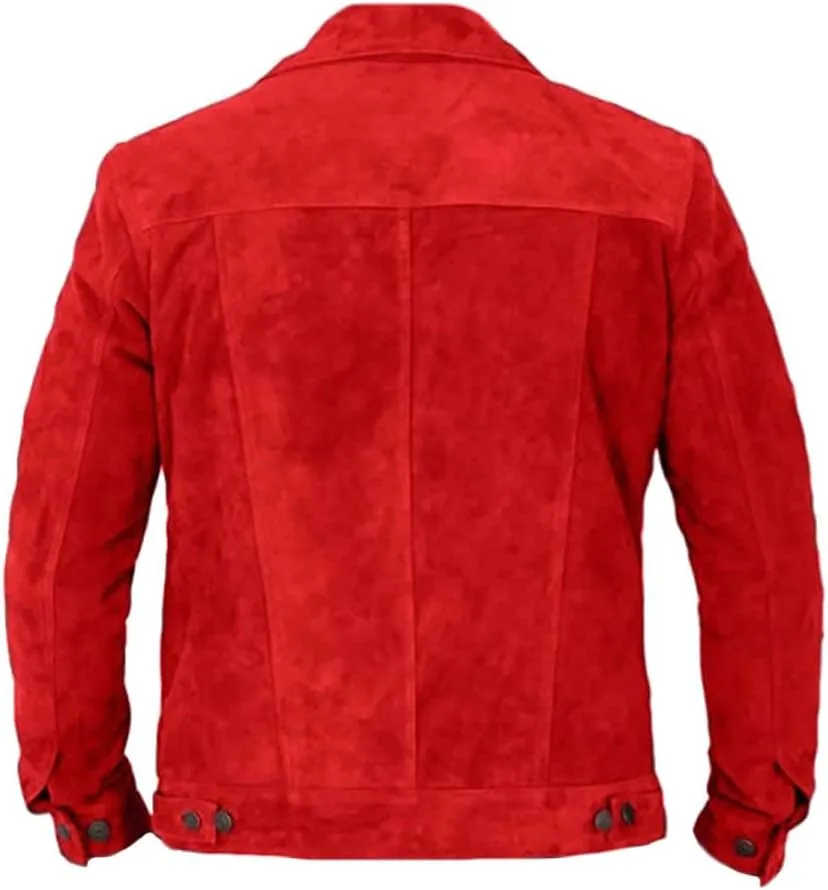 Classyak Men's Fashion Trucker Western Suede Leather Jacket