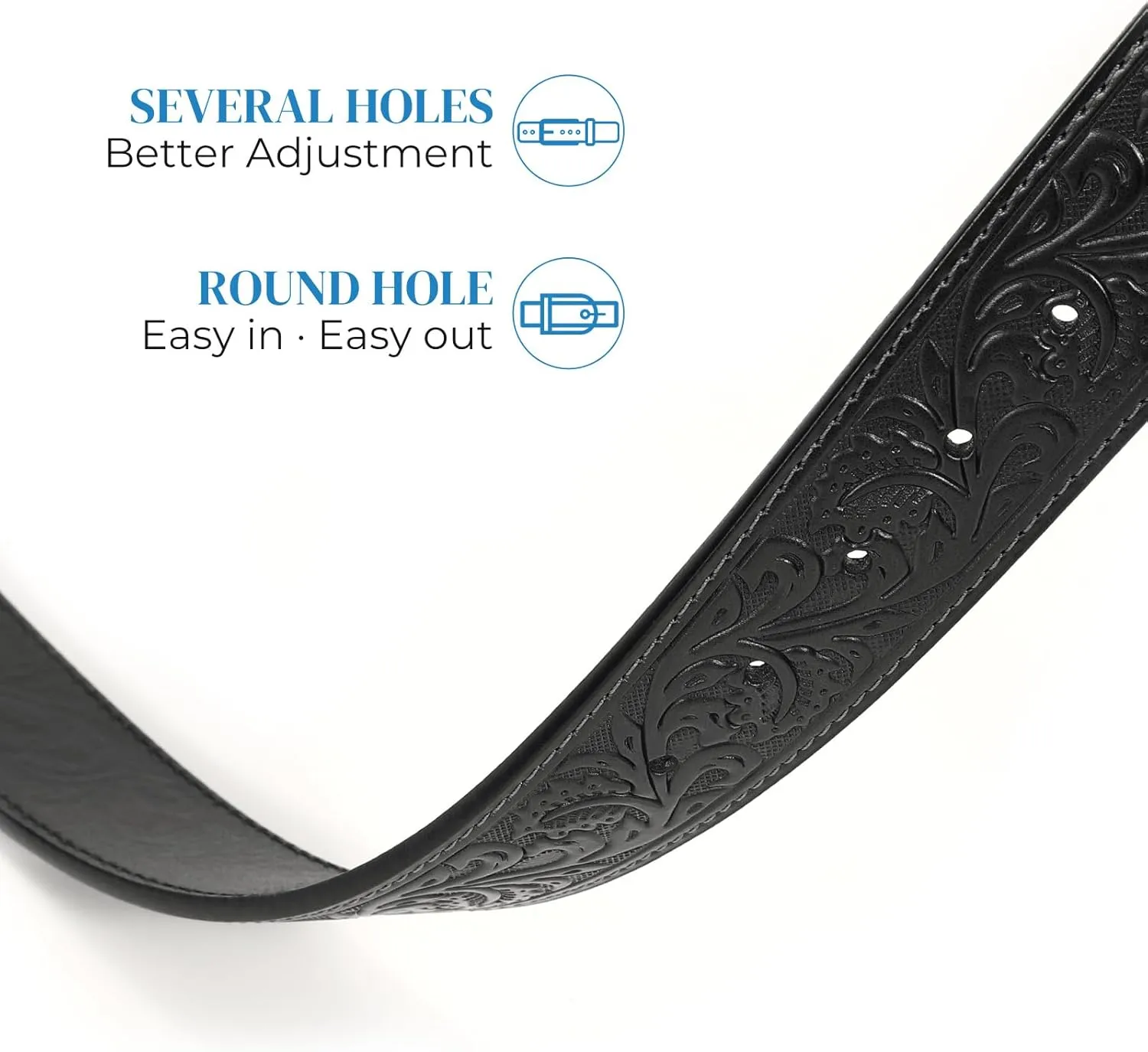 Cowboy Cowgirl Belt Western Belts for Men Women Floral Engraved Longhorn Bull Buckle Belt for Jeans