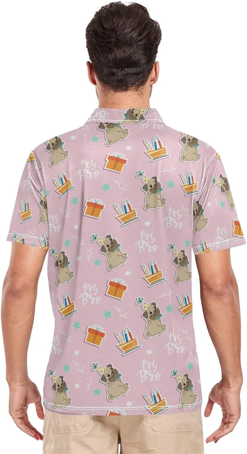 Crane Bird Cloud Men's Polo Shirts Short Sleeve Quick Dry Athletic Outdoor Sports Golf Shirts S-XXL