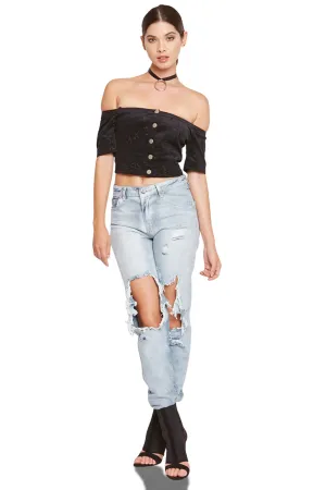 CROP TOP BUTTON DOWN