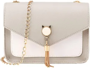 Crossbody Zipper Bag Phone Small Shoulder Cat Women Fringe Bag Messenger Mobile Cover