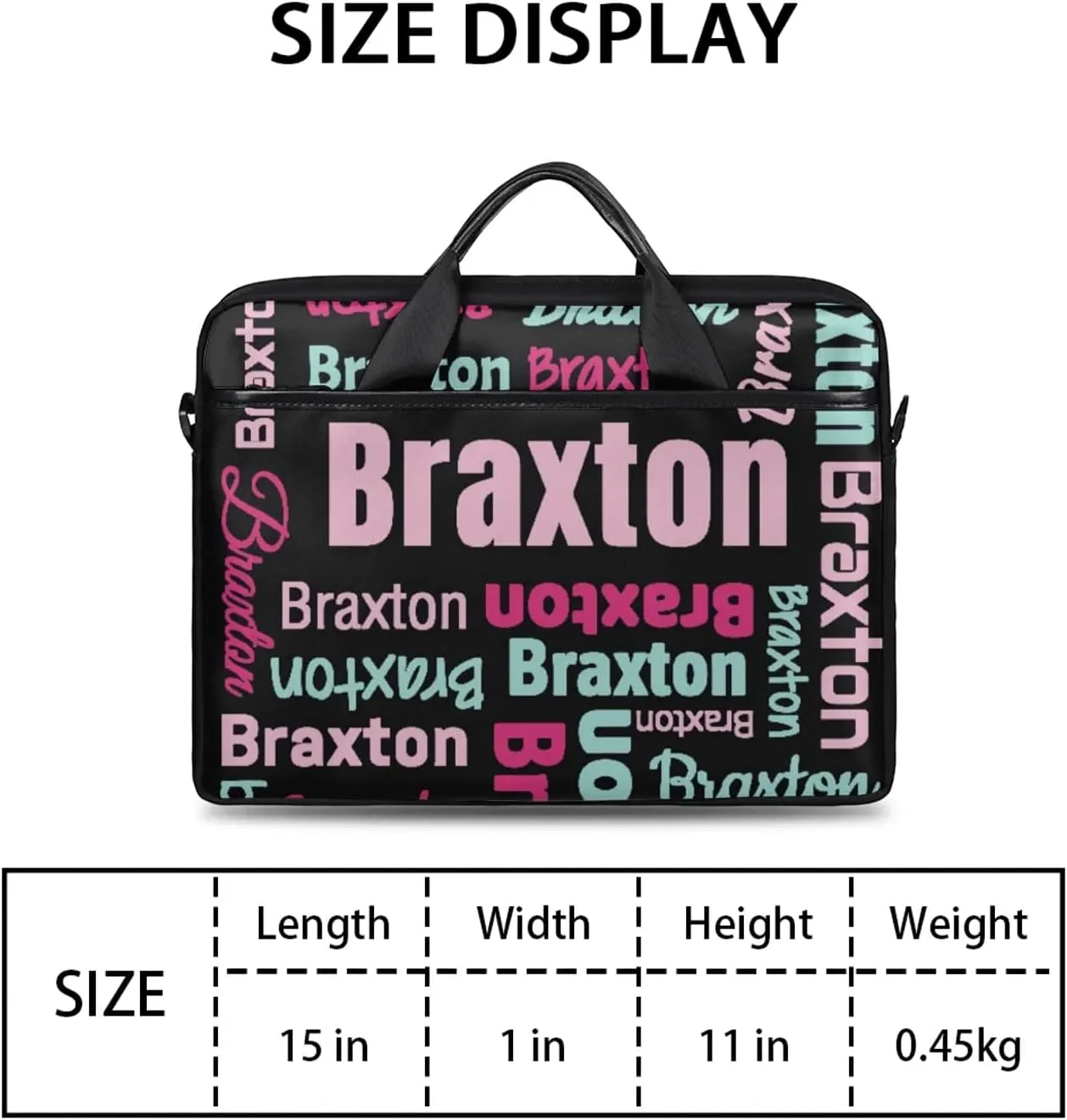 Custom Laptop Shoulder Bags with Name Personalized Laptop Bags with Multi-Pockets