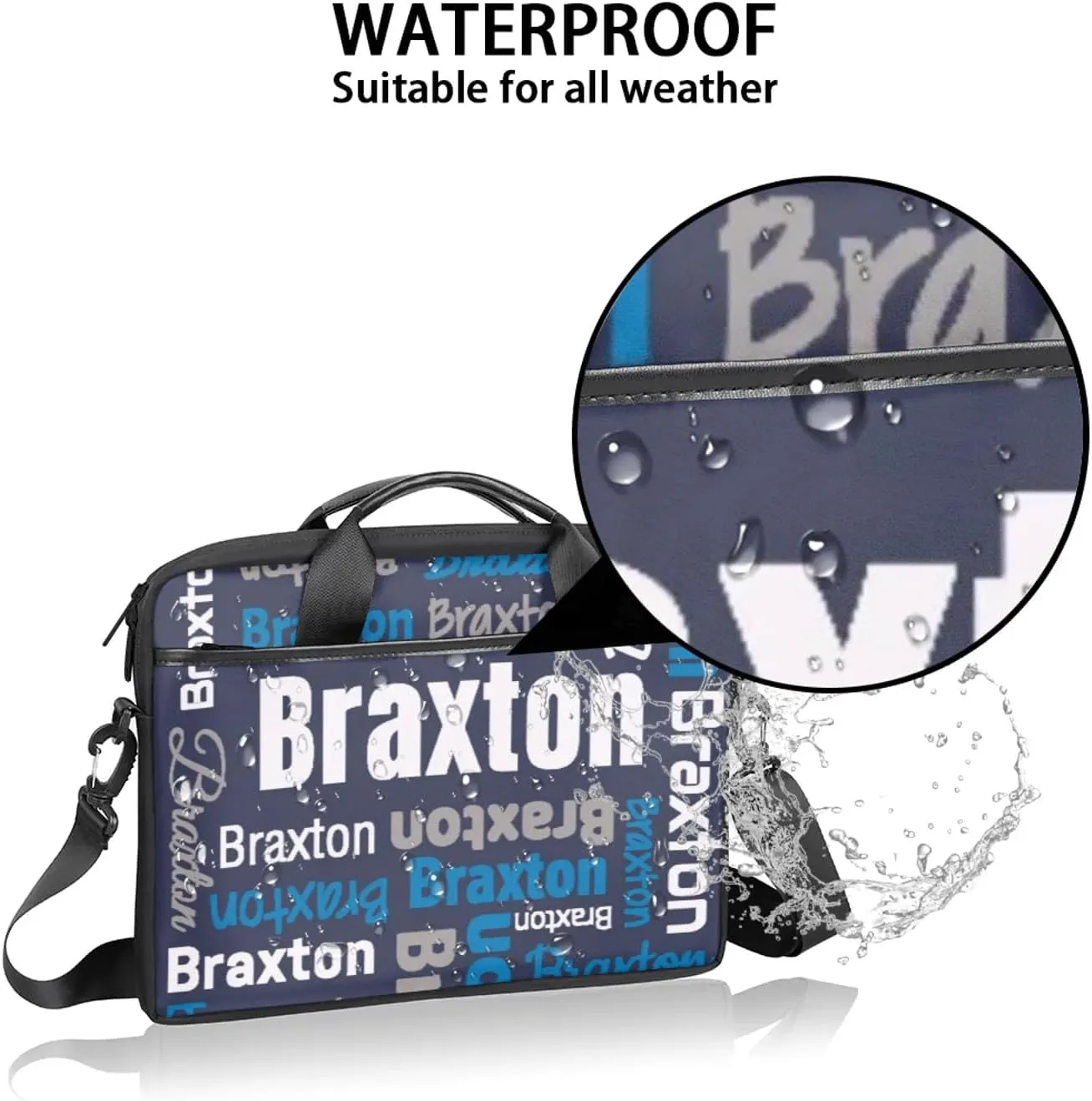 Custom Laptop Shoulder Bags with Name Personalized Laptop Bags with Multi-Pockets