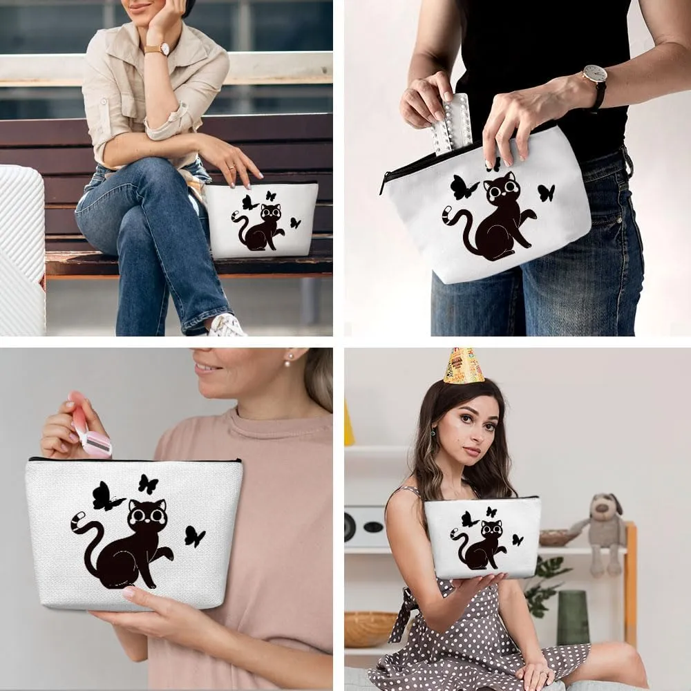 Cute Cat Mom Gifts, Makeup Bag, Funny Cosmetic Bag Cat Gifts for Women, Cats Lover Gift for Sister Girls Mom Birthday Nurse Mothers Day Friendship Travel Toiletry Bags