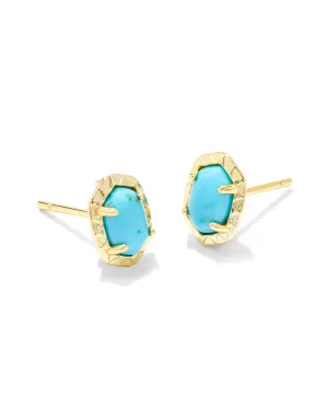 Daphne Stud Earrings in Gold Variegated Turquoise Magnesite by Kendra Scott