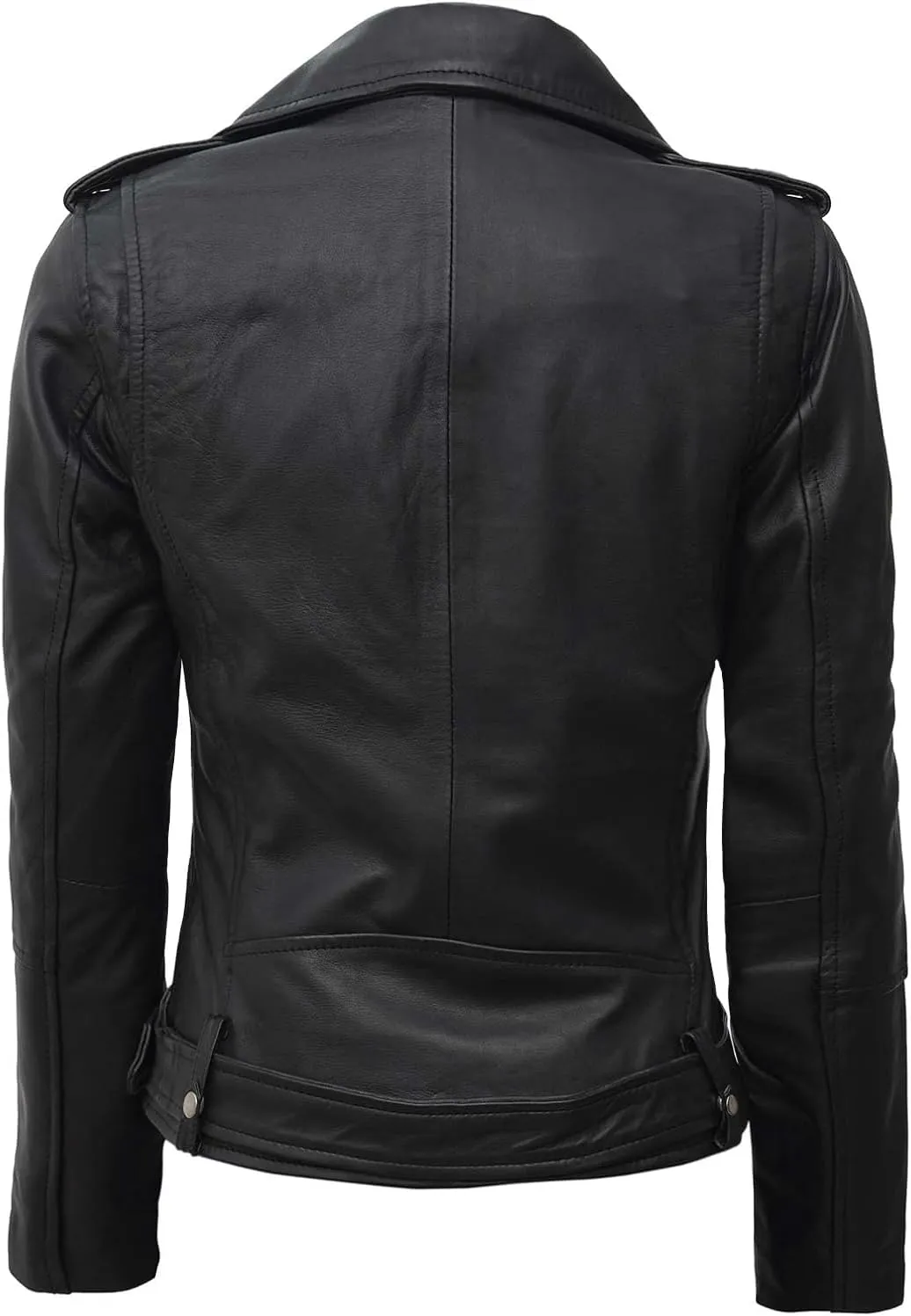 Decrum Womens Leather Jacket  Asymmetrical Motorcycle Style Leather Jacket Women