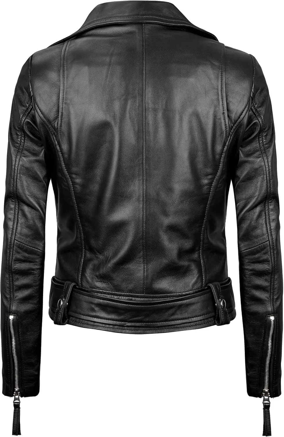 Decrum Womens Leather Jacket  Asymmetrical Motorcycle Style Leather Jacket Women