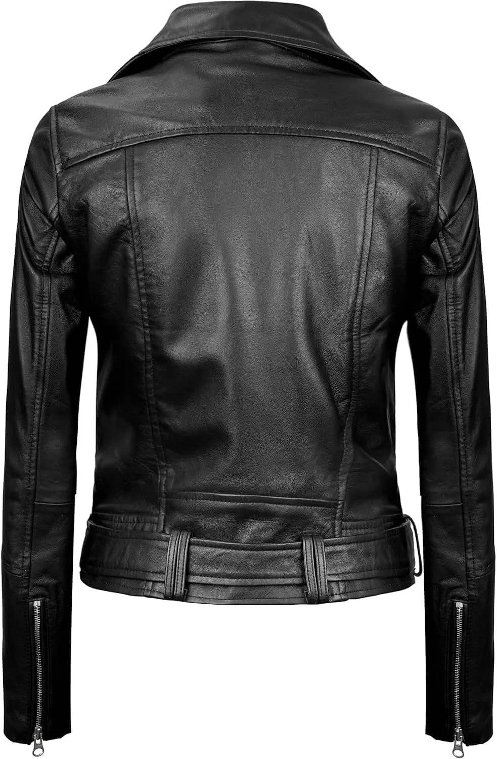 Decrum Womens Leather Jacket  Asymmetrical Motorcycle Style Leather Jacket Women
