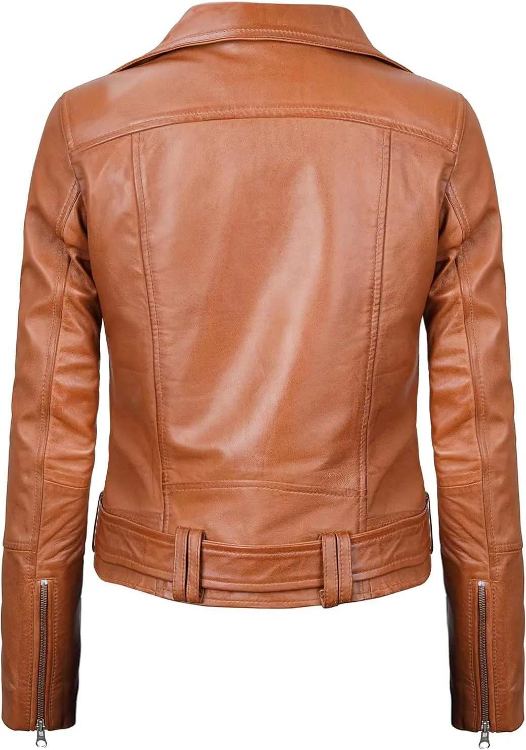 Decrum Womens Leather Jacket  Asymmetrical Motorcycle Style Leather Jacket Women