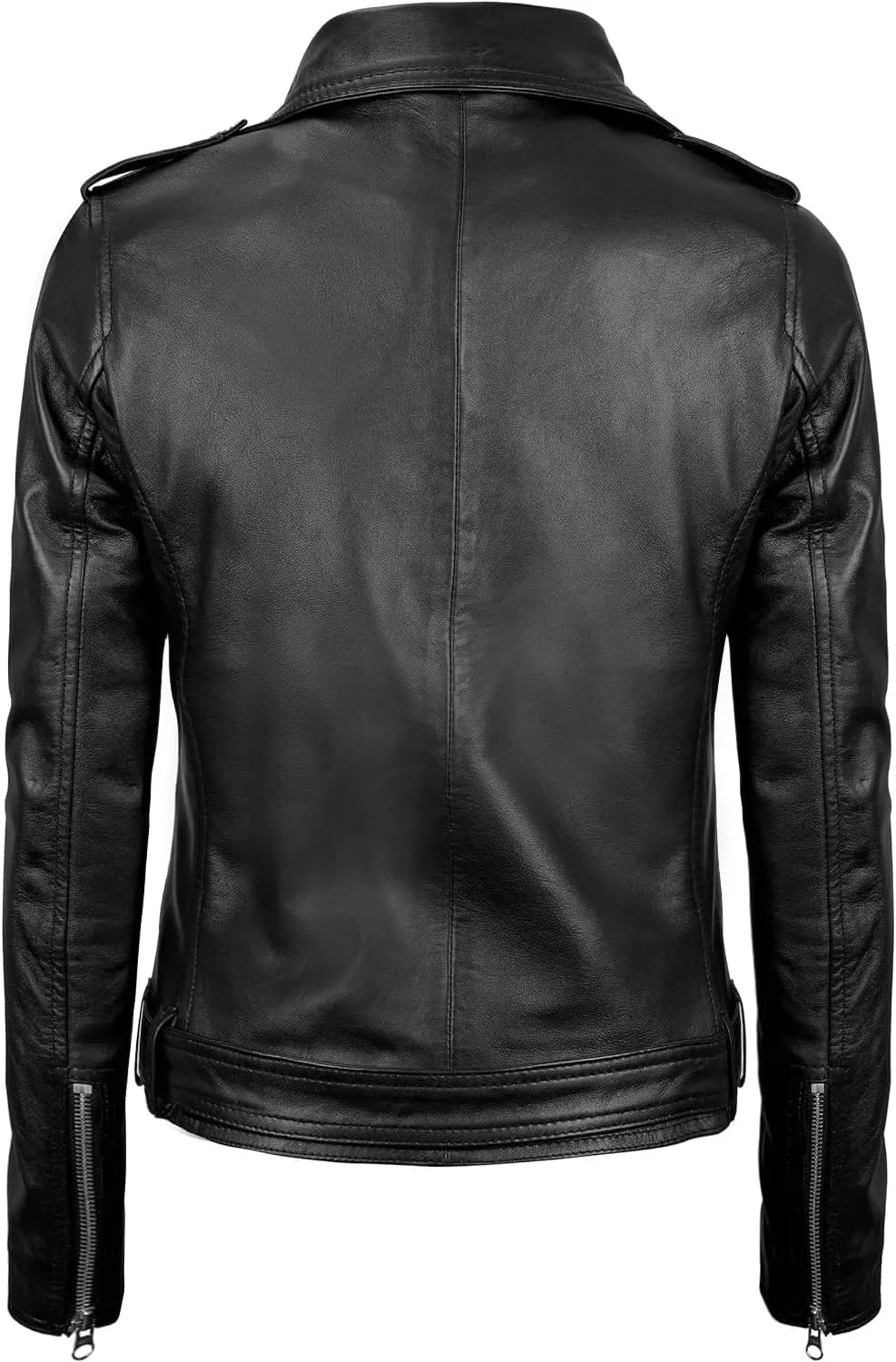 Decrum Womens Leather Jacket  Asymmetrical Motorcycle Style Leather Jacket Women