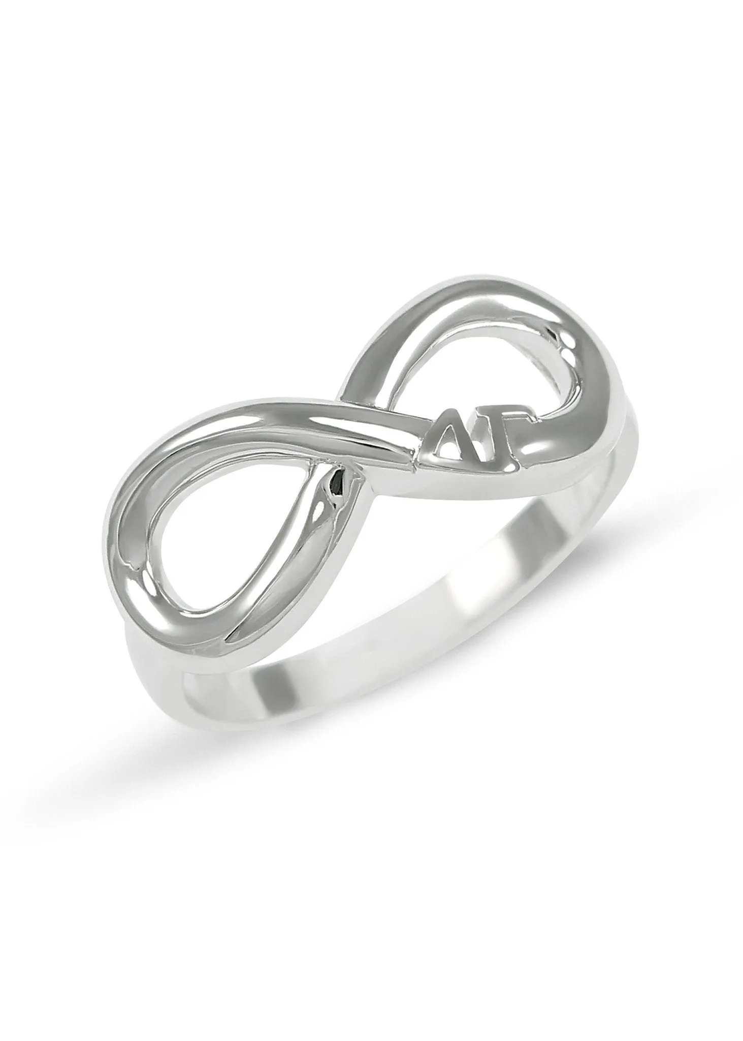 Delta Gamma Sterling Silver Infinity Ring