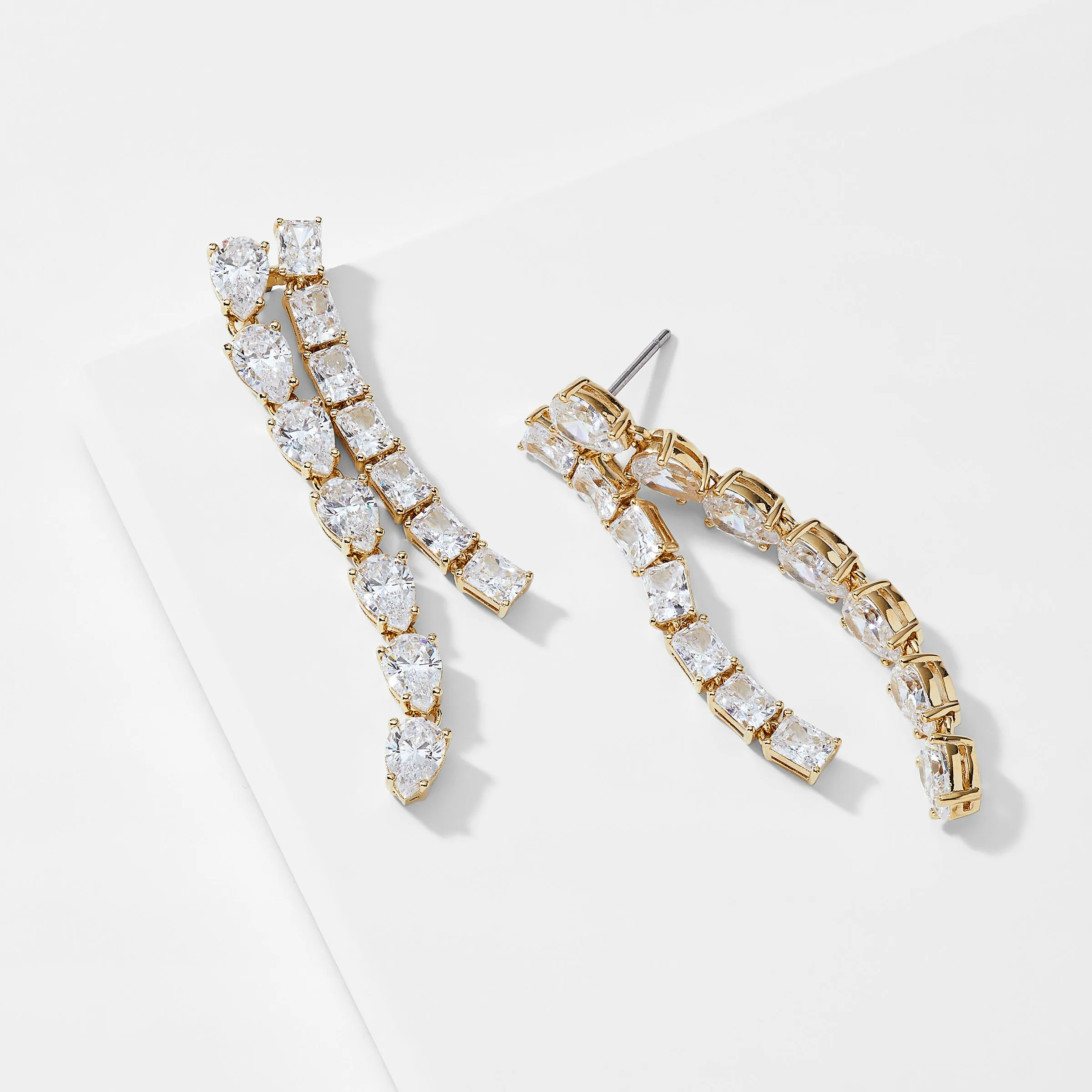 EMERALD ISLE DOUBLE LINEAR CZ EARRINGS