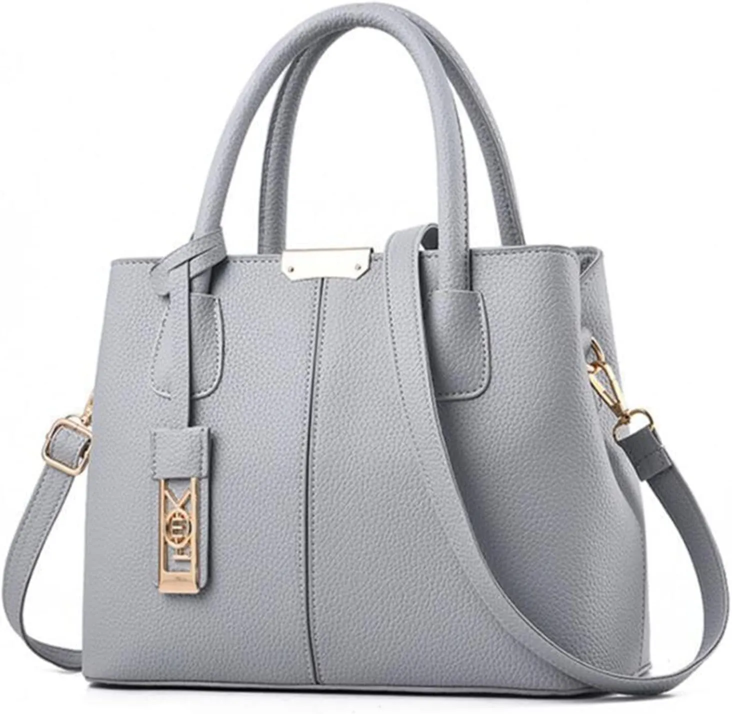 Fashion Handbag Simple Bags Large Capacity One Shoulder Women Bag Man Messenger Bags Small Leather (Grey, One Size)