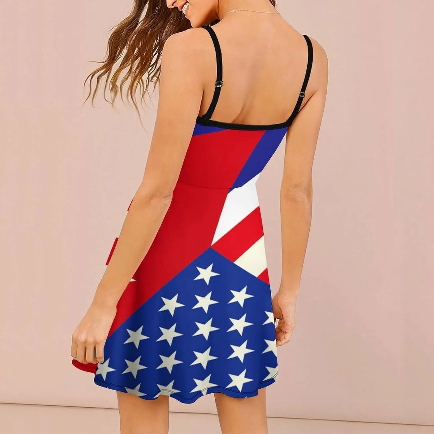 Fashion Summer Beach Slip Dress for Women, Casual Sleeveless Swing Dresses High Waist Sundresses