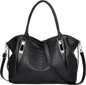 Fashionable And Simple Women's Large Capacity Soft Leather Texture Casual Crossbody Bag Bag (Black, One Size)