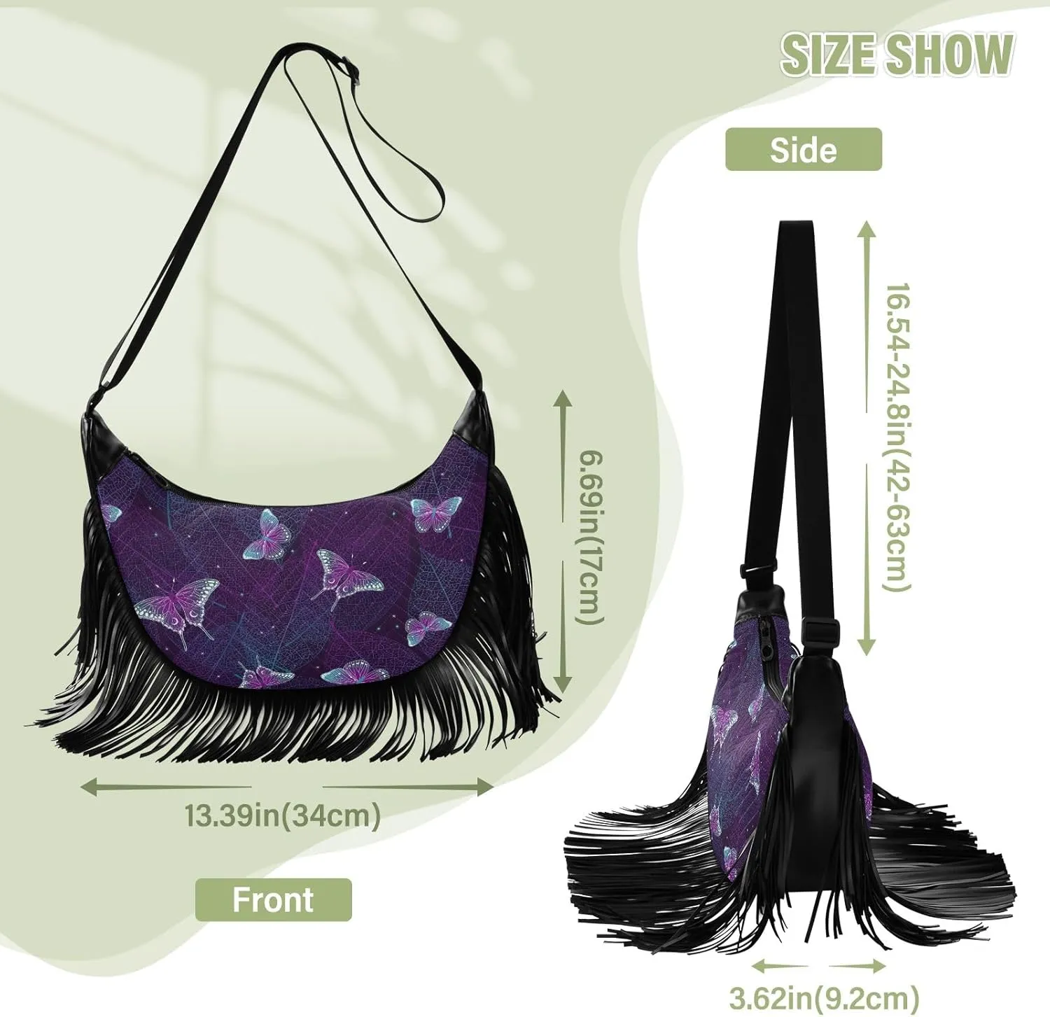 Fringe Crossbody Bag Handbag with Tassel Womens Western Purse Cowgirl Bag