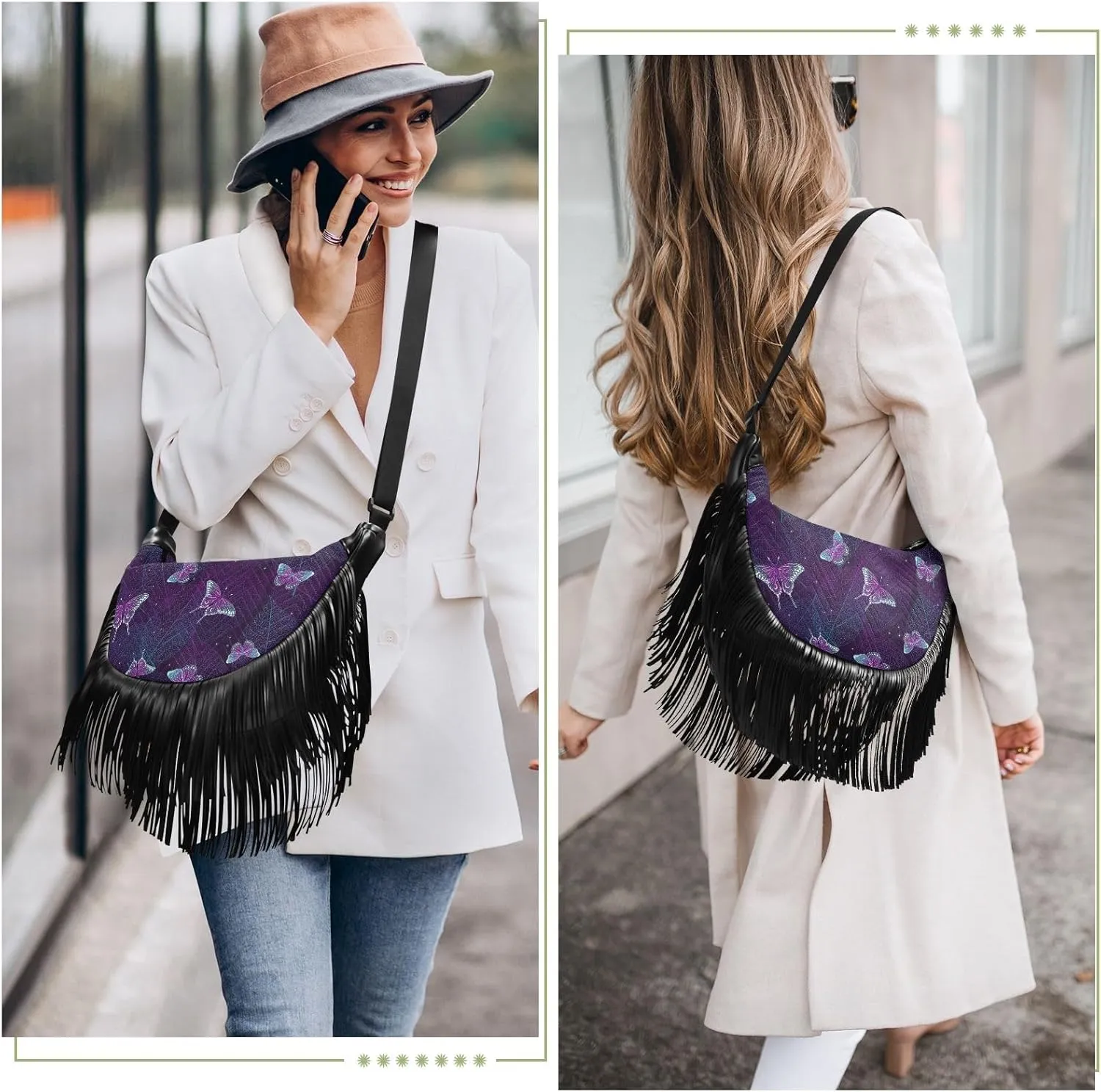Fringe Crossbody Bag Handbag with Tassel Womens Western Purse Cowgirl Bag