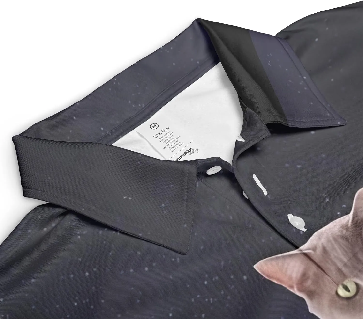 Funny Cat Polo Shirts for Men - Galaxy Cat Mens Quick Dry Short Sleeve Polo Shirts Series 16