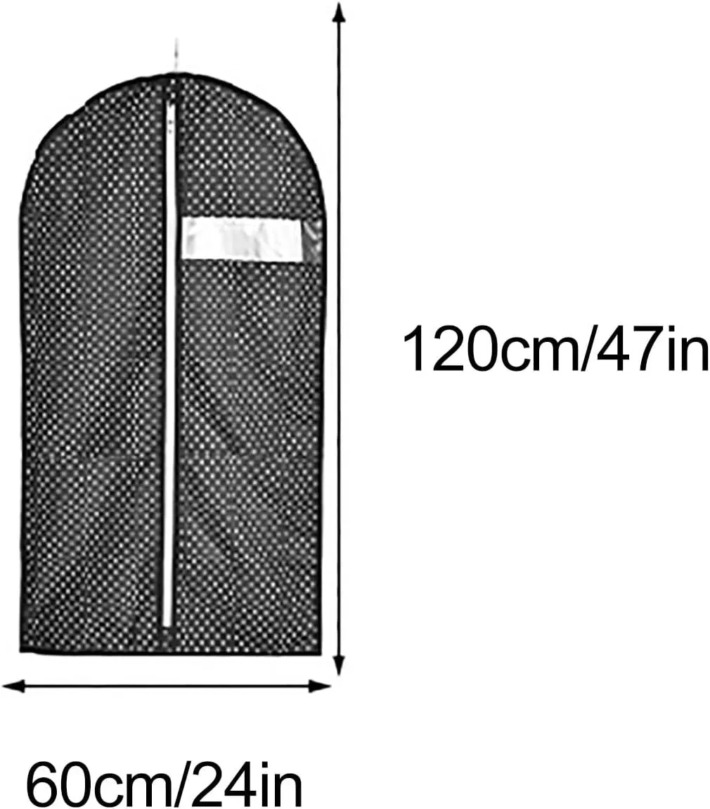 Garment Bags for Hanging Clothes, Hanging Garment Bags for Closet Storage with Clear Window Clothes Cover for Dresses, Coats(Blue,60x120cm/24x47in)