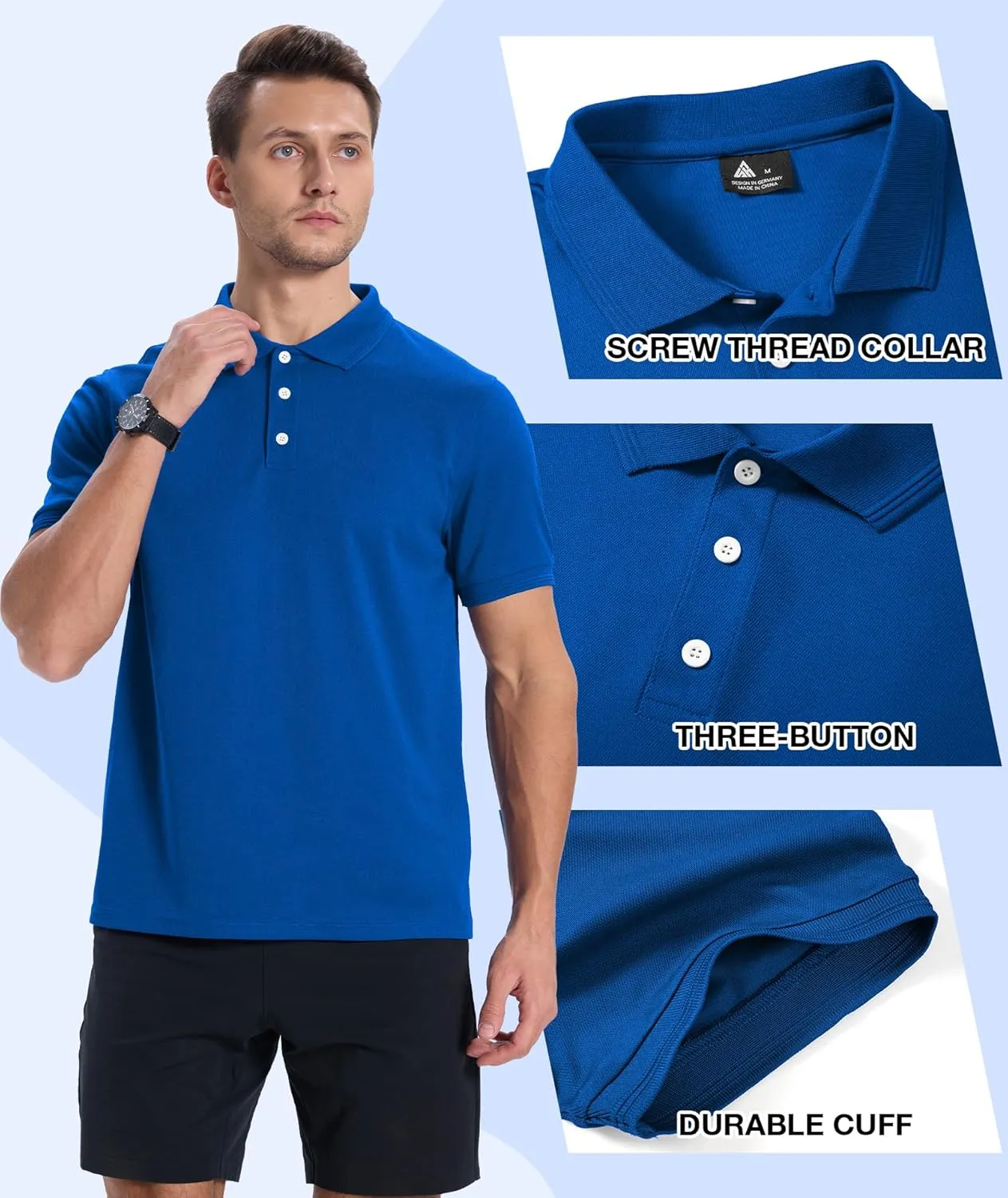 GEEK LIGHTING 3 Pack Mens Polo Shirts Short Sleeve Shirt for Men Casual Athletic T-Shirts