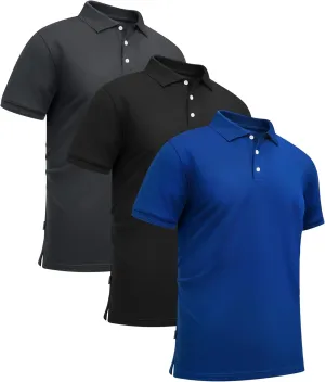 GEEK LIGHTING 3 Pack Mens Polo Shirts Short Sleeve Shirt for Men Casual Athletic T-Shirts