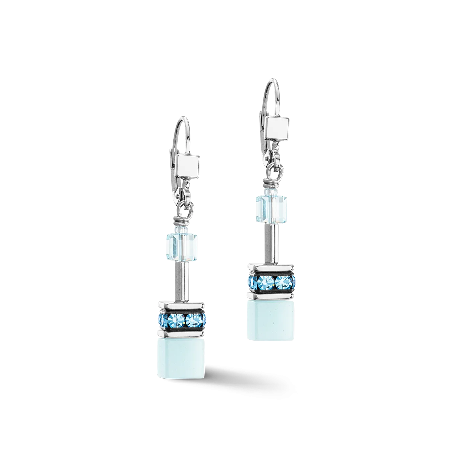 GeoCUBE® Iconic Mono Gold earrings ice blue