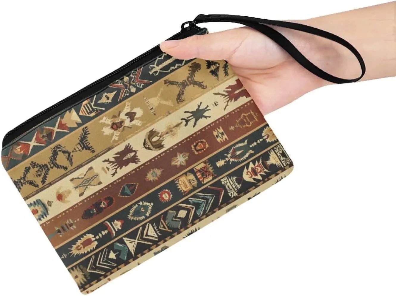 GIFTPUZZ Cute Coin Purse for Women Microfiber Fleece Portable Wristlet Pouch Change Cards Holder Zip Wallet