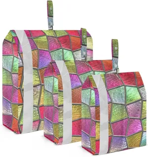 Glass Geometric 3 Set Travel Packing Cubes For Suitcases, Foldable, Garment Bag Closet Storage, Luggage Space Saver, Luggages Management Personnel